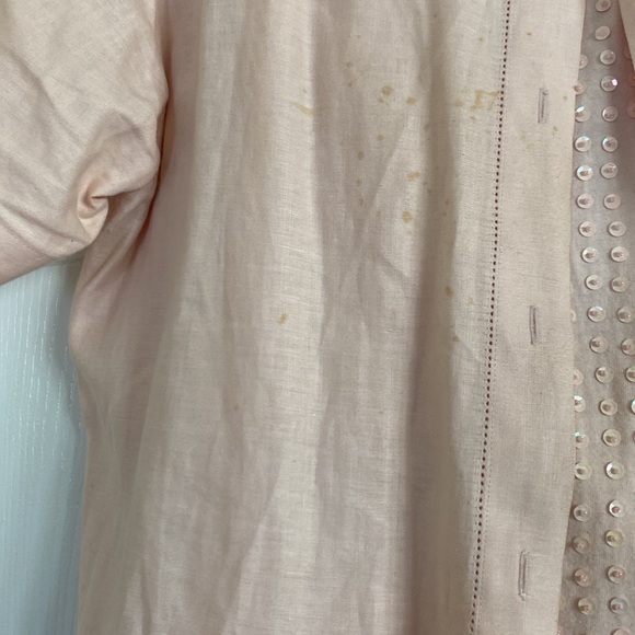 Peach sequined top and matching linen skirt. Breezy & comfortable summer outfit - Picture 9 of 9